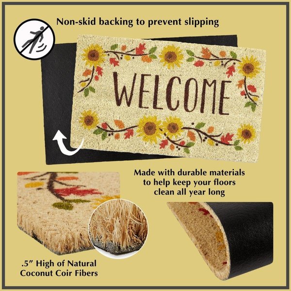 Design Imports 18 x 30 in. Sunflower Welcome Doormat CAMZ11379